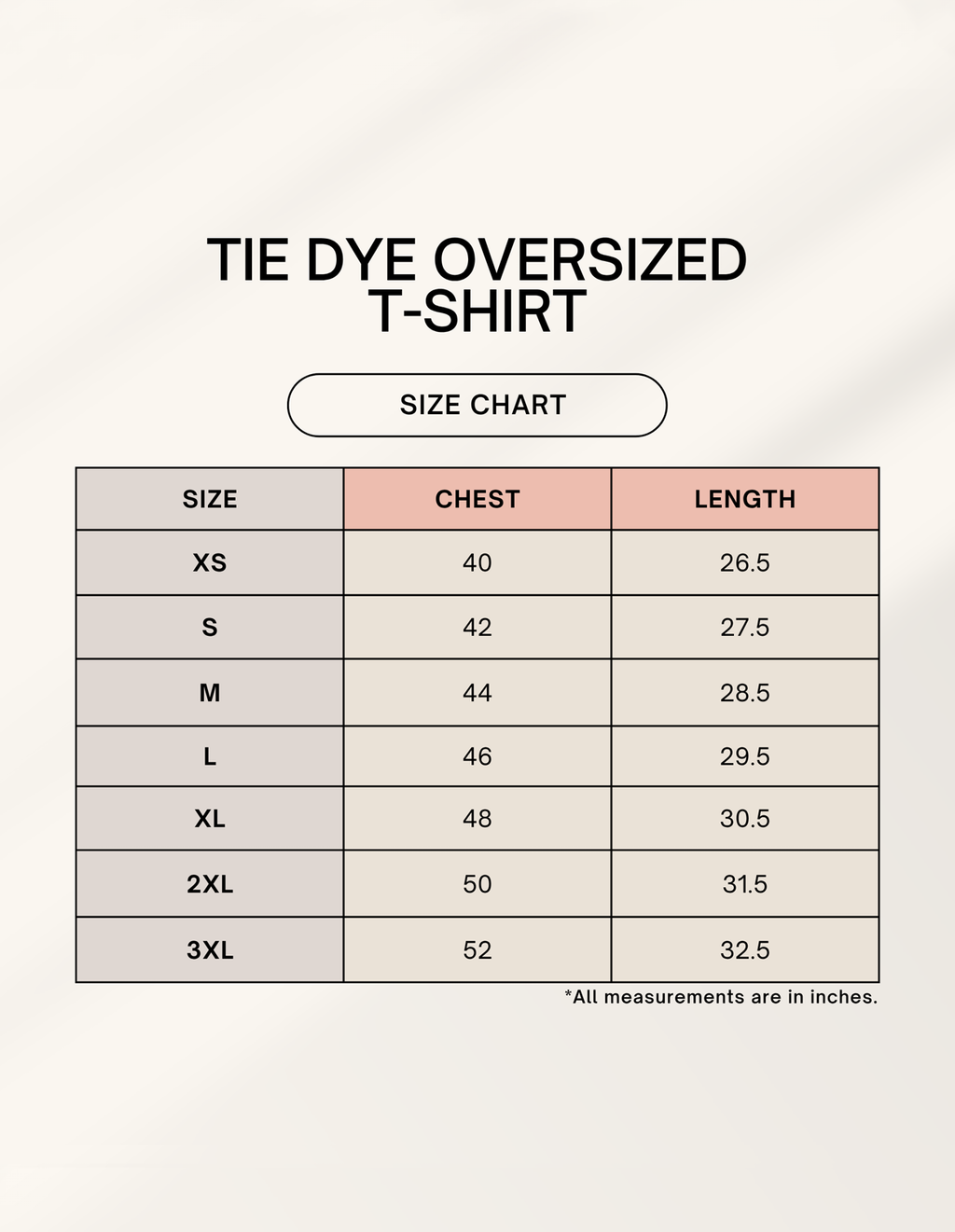 Color_Size Chart