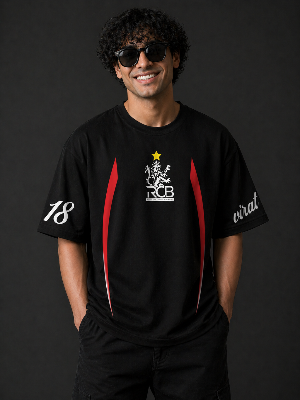 RCB Legacy 18 Oversized Tee – Black Edition