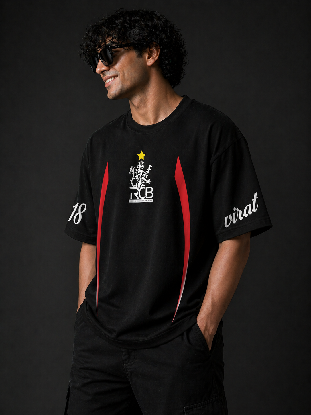 RCB Legacy 18 Oversized Tee – Black Edition