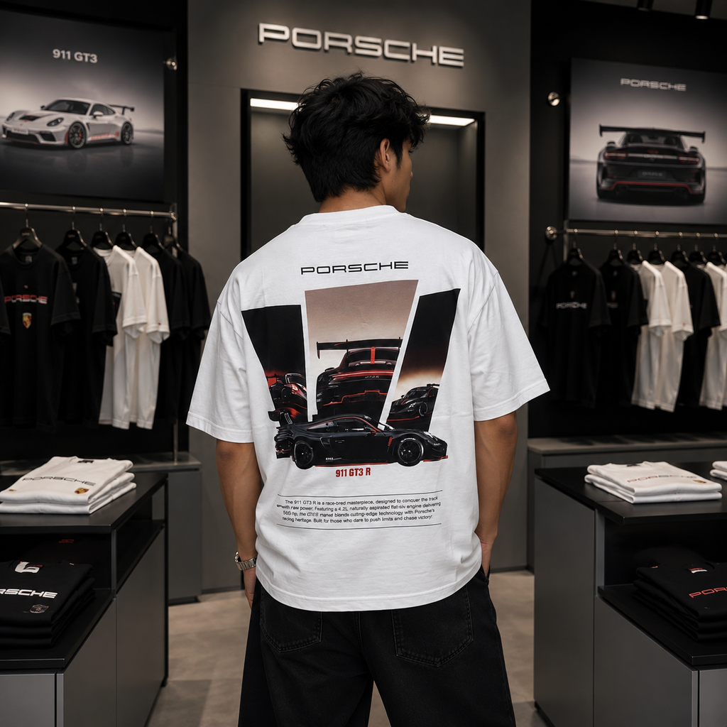 Porsche 911 GT3 R Oversized T-Shirt – White