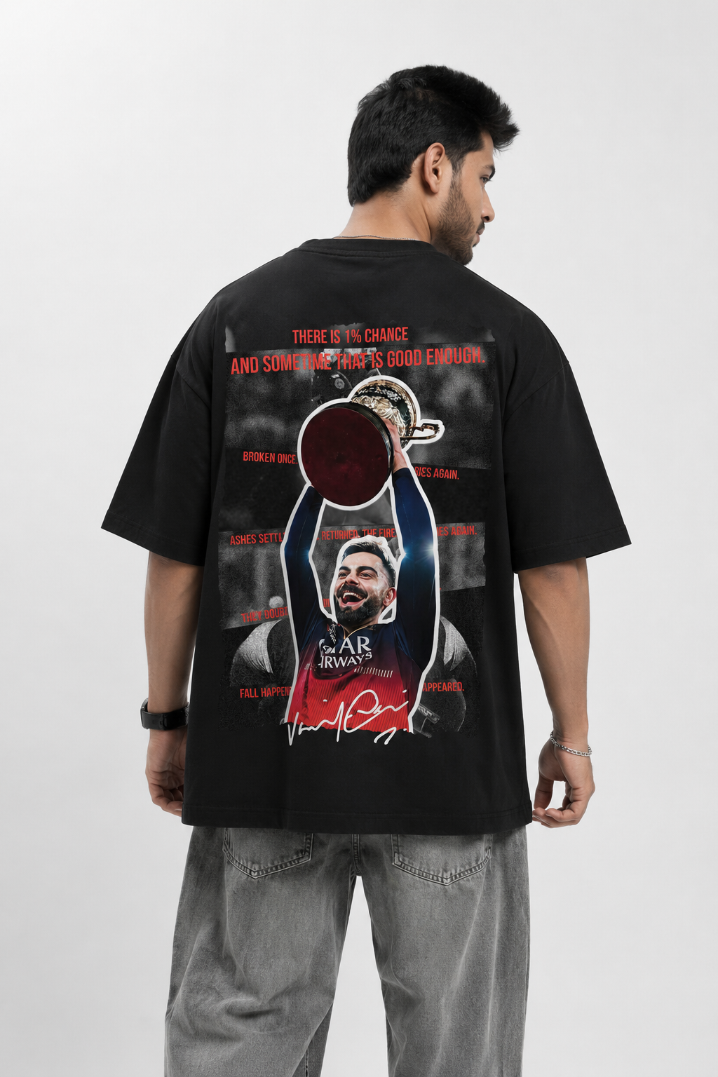 RCB Crest Panel Black T-Shirt