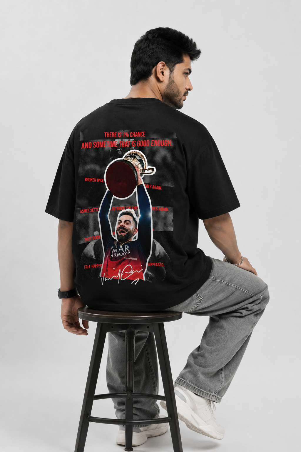 RCB Crest Panel Black T-Shirt
