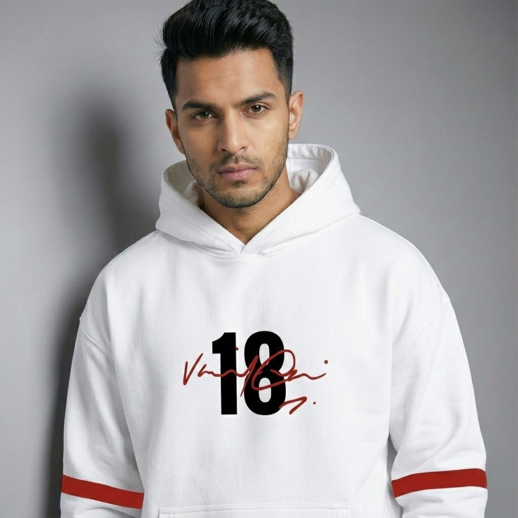 Virat Legacy 18 White Hoodie