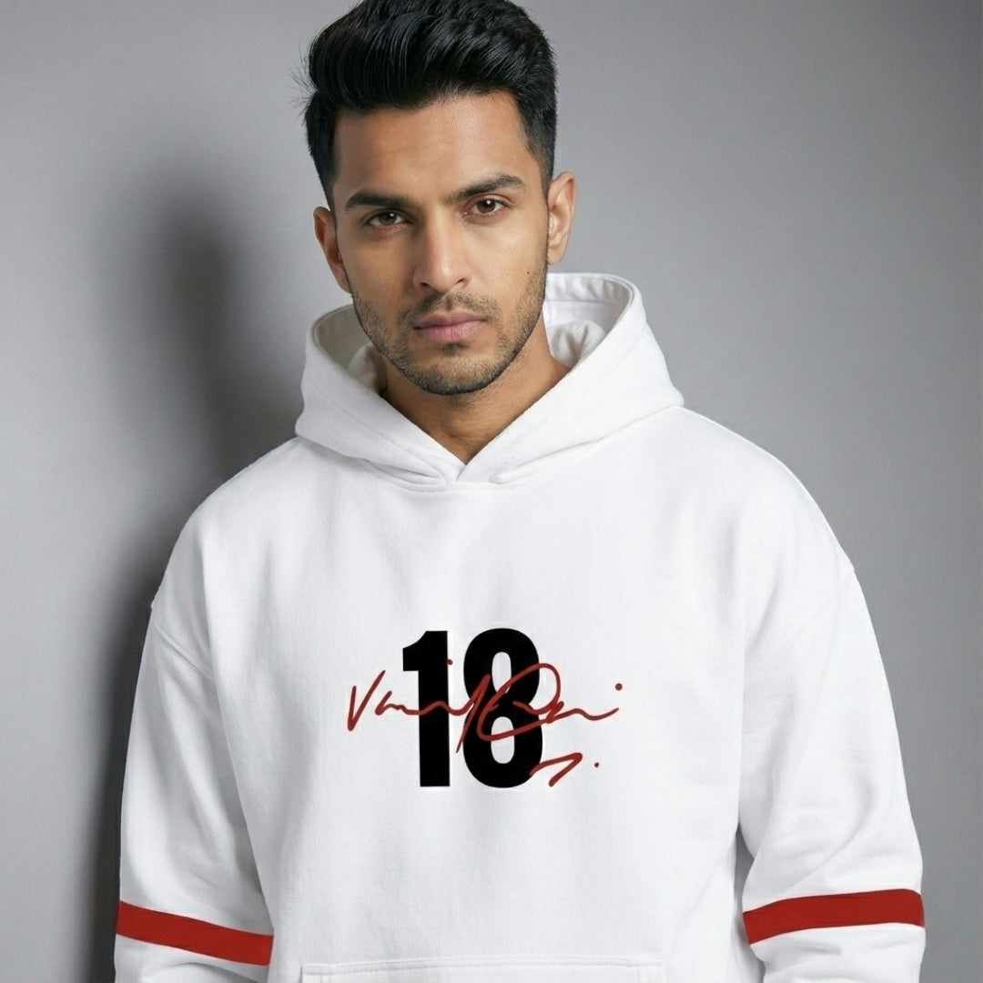 Virat Legacy 18 White Hoodie