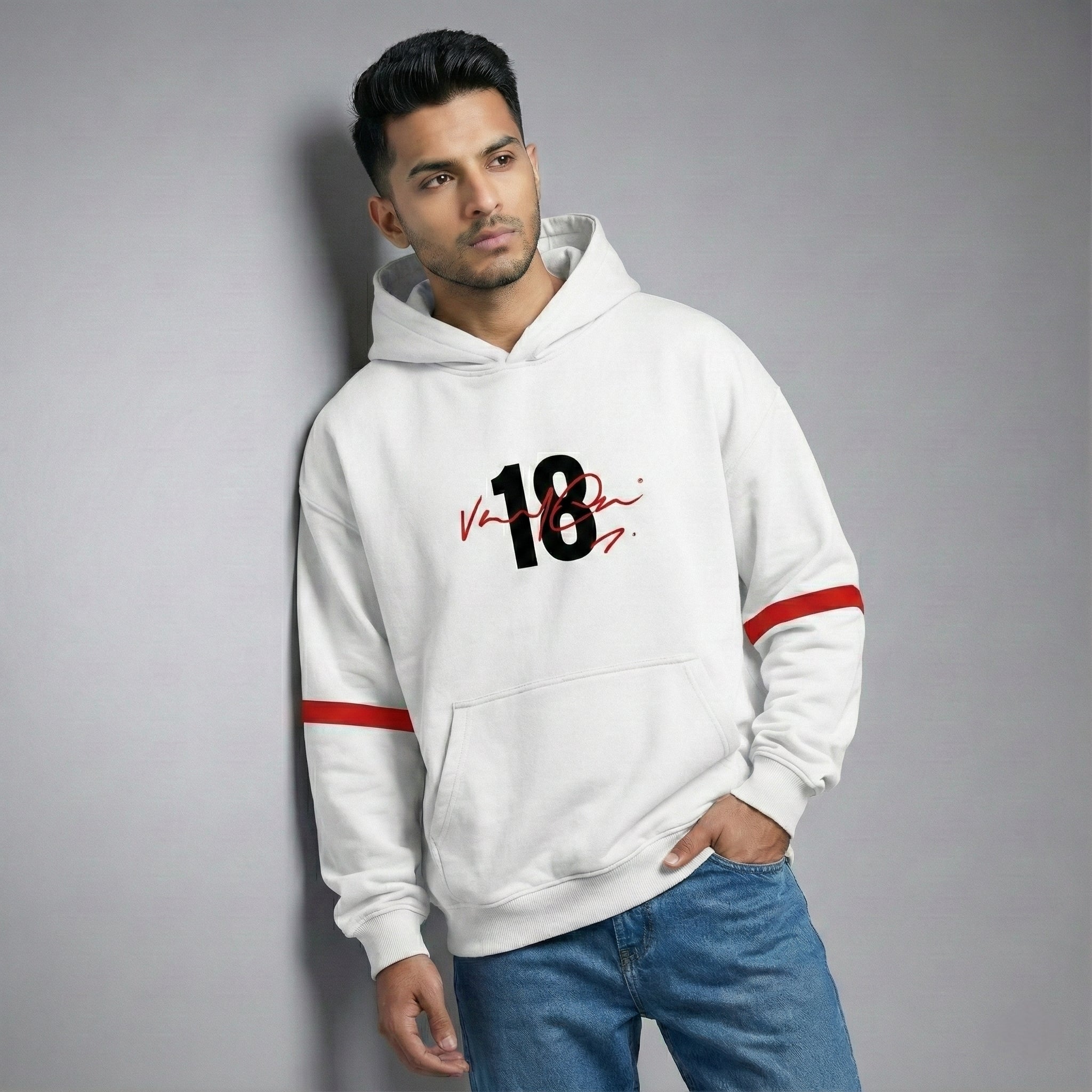 Virat Legacy 18 White Hoodie